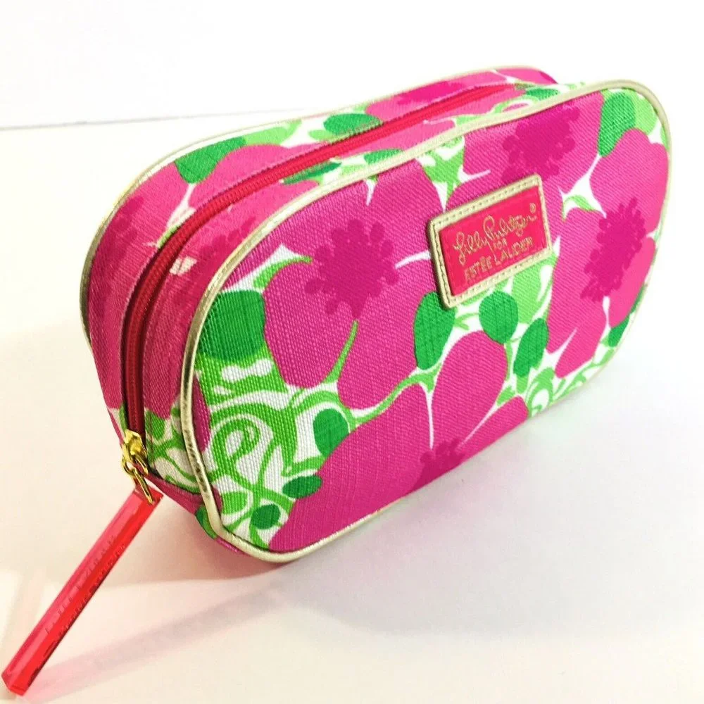 Lilly Pulitzer For Estee Lauder Floral Cosmetic Makeup Bag